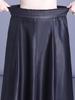 Women's Genuine Leather High Waist Midi Skirt - Autumn 2025 A-line Lambskin Umbrella Skirt