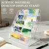 5 Tiers Greeting Card Display Stand Transparent Acrylic Sticker Holder Desktop Bookmark Brochure Magazines Journals Storage
