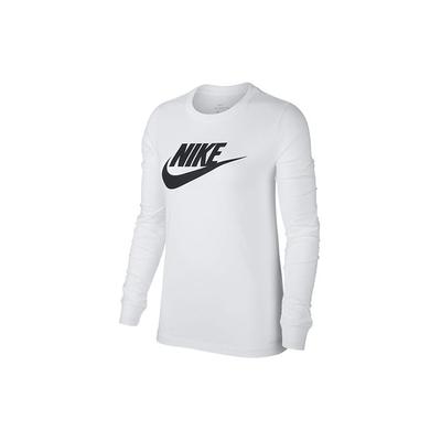 Classic Logo Print Round Neck Long Sleeve T-Shirt Women Tops White BV6172-100