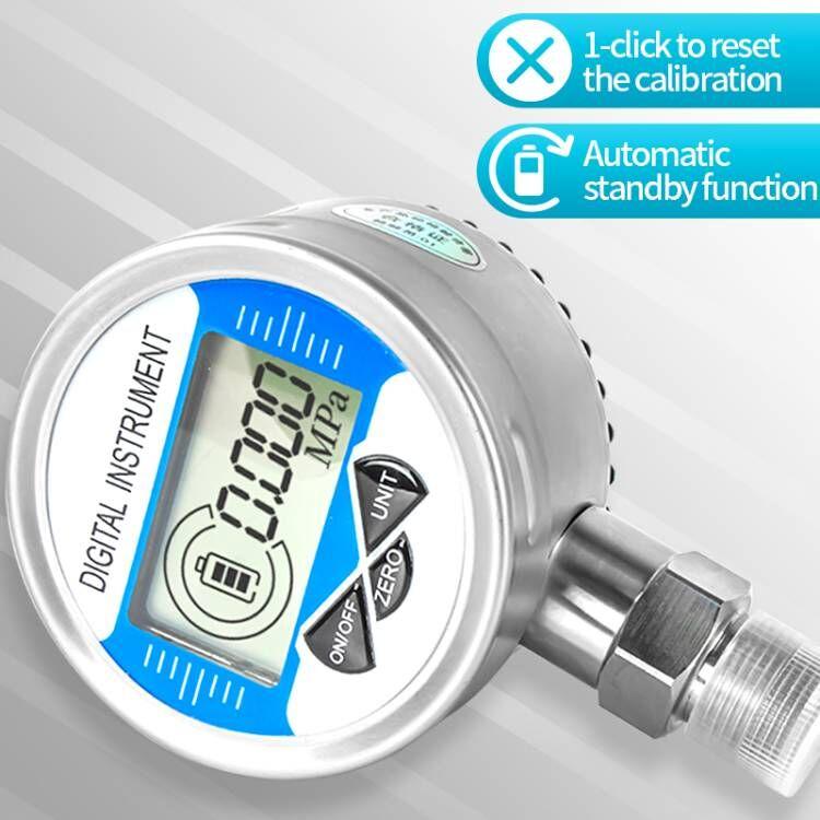 G1/4 Thread 0-400bar Pressure Measurement Gas Water Air Fuel 60mm Dial 0-30Mpa 0-40Mpa 0-60Mpa Radial LCD Display Pressure Gauge