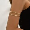 Pulseira de Braço Aberta Superior Minimalista Vintage para Mulheres Moda Geométrica Cor Dourada Braceletes Circulares Joias Boho Presentes de Festa