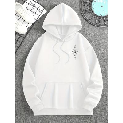 Heren Losse Casual Bedrukte Hoodie Herfst Winter Modieuze Veelzijdige Hoodie