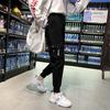Fashion Tooling Casual Pants Women's 1111 New Tied Feet and Thin High Waist Trendy Brand Sports Handsome Long Pants