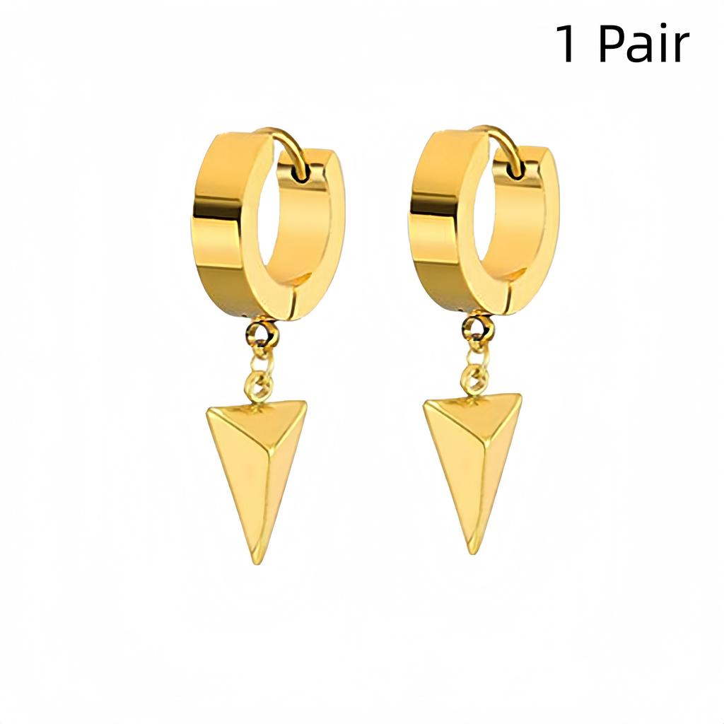1-10 Pair Punk Geometric Minimalist Black Stainless Steel Hoop Earrings for Ladies Modern Daily Trendy Huggie Jewelry 2025 New