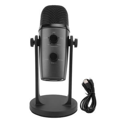 Gaming Microphone USB PC Condenser Mic with Shock Mount Quick Mute Function Rotating Gain Knob for