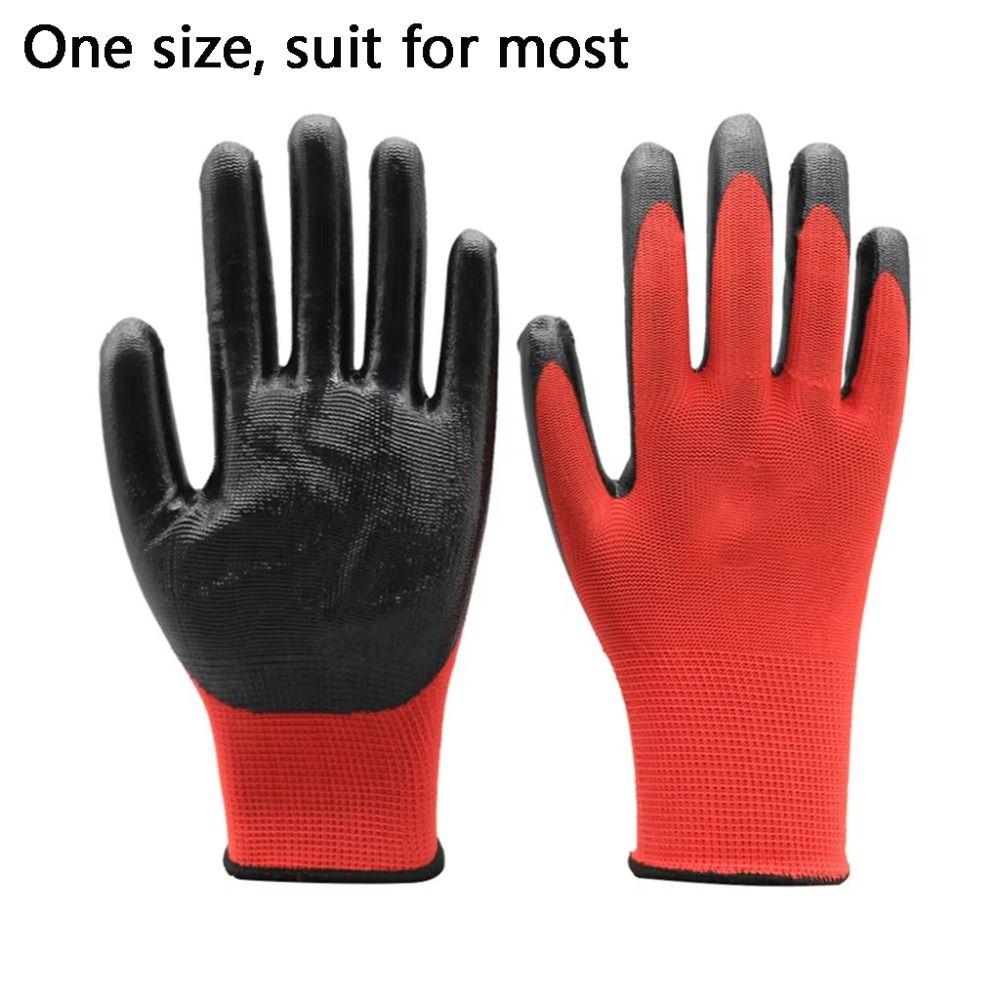 12 Pairs Anti-Skid Work Gloves Crinkled Coating High Grip Gloves Industrial Use