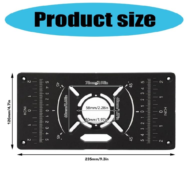 Lightweight Aluminum Router Table Insert Plate with 4 Insertion Rings For Crafting And Detailed Woodworking Tasks