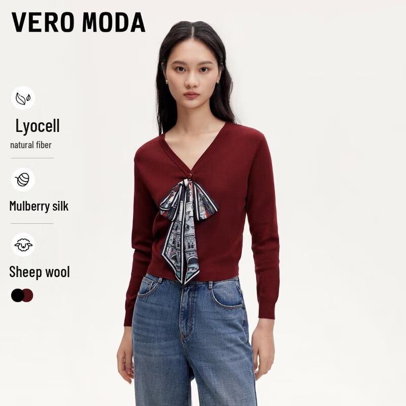 

VEROMODA Women s Slim-Fit Nine-Sleeve Knit Cardigan with Ribbon S