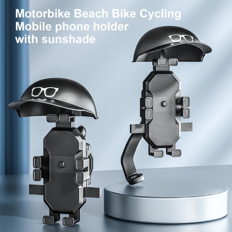 Motorcycle Smartphone Clamp Mount Bracket, Quick Access Designs, Vibration Reduction for Safe Riding Outdoor Enthusiasts