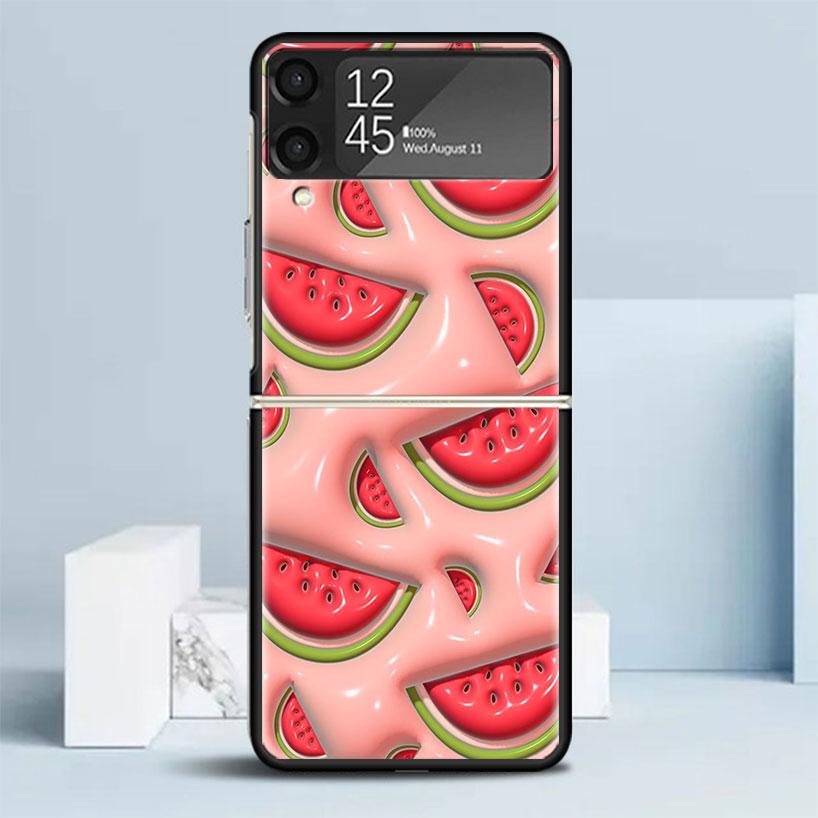 

Watermelon Summer Fruit Phone Case For Samsung Galaxy Z Flip7 Flip6 5G Flip5 Flip4 Flip3 ZFlip 7 6 3 4 5 Shockproof Back Cover G Samsung Z Flip 5