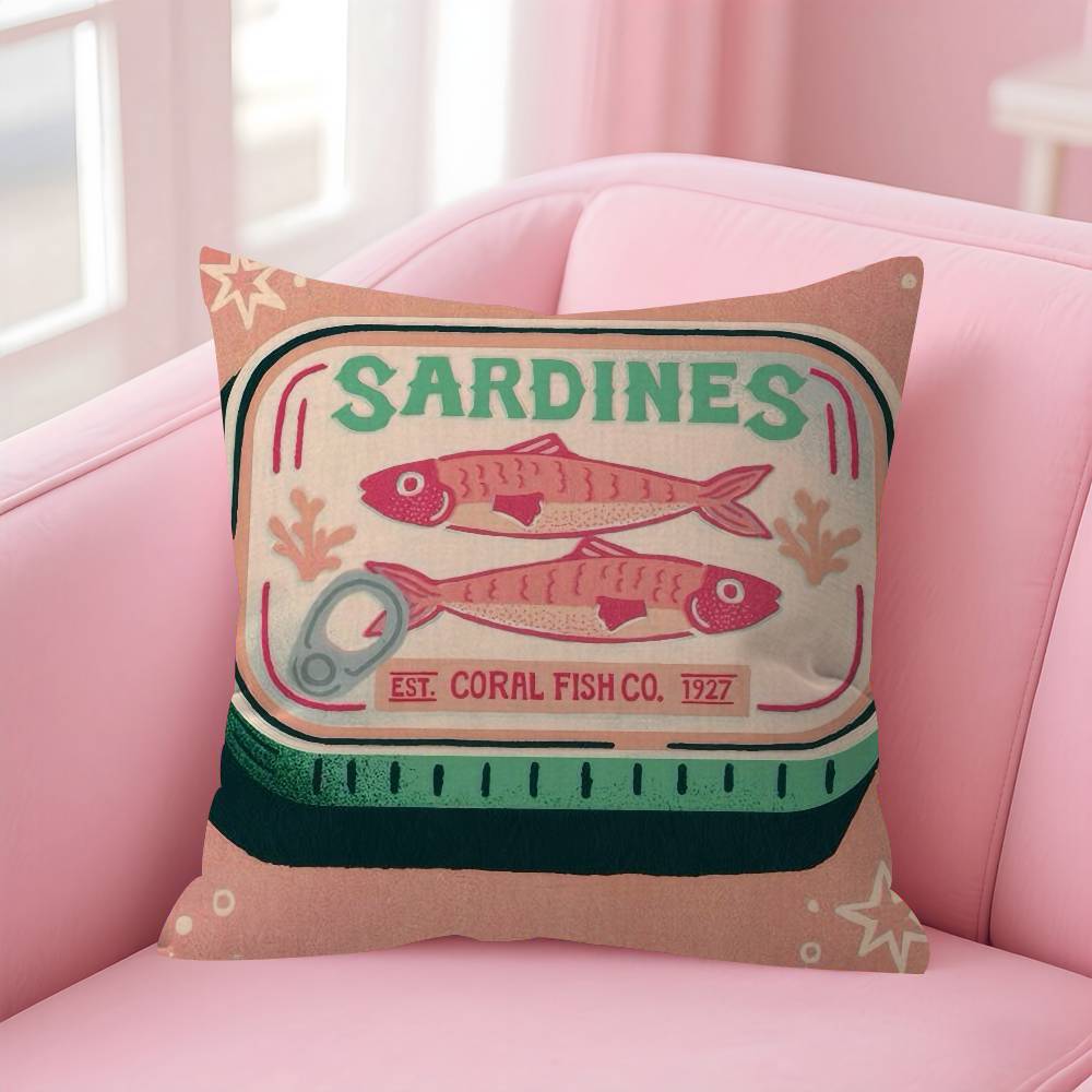 CoastalCharm Sardine Can  Maple Design Cushion Cover Happy Autumn Harvest decor Holiday Decorati Pillow Cover
