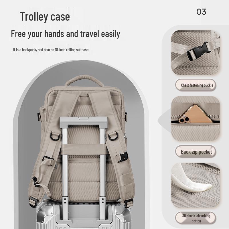Men's Lightweight Travel Backpack - Large Capacity for Business, Short Trips, and School