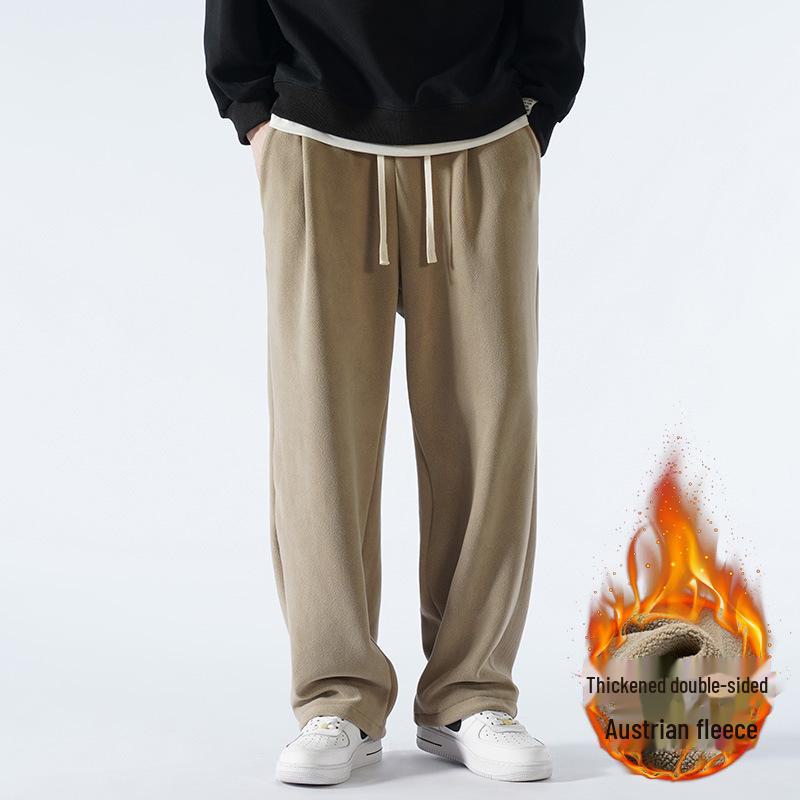 

Мужские зимние двухсторонние флисовые утолщенные спортивные повседневные брюки 3XL (82-95 kg) абрикосовый