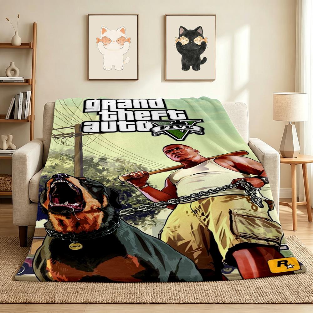 Gta V Cover Flannel Blanket Throw Blanket Soft Warm Sofa Bed Camping Home Decor Unique Christmas Gift C9211719