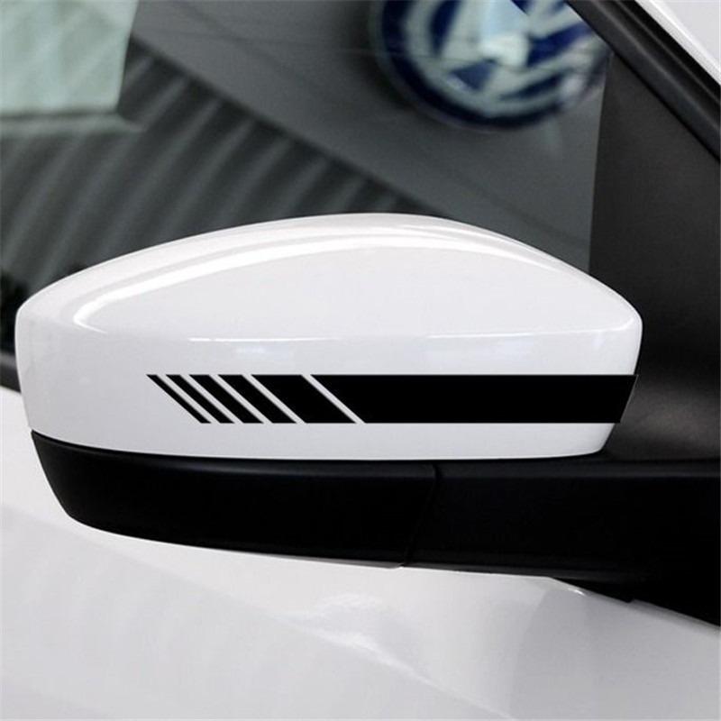 1 Pair Striped Reflective Car Stickers Rearview Mirror Scratch Cover Decal Universal Vehicle Styling Accessories