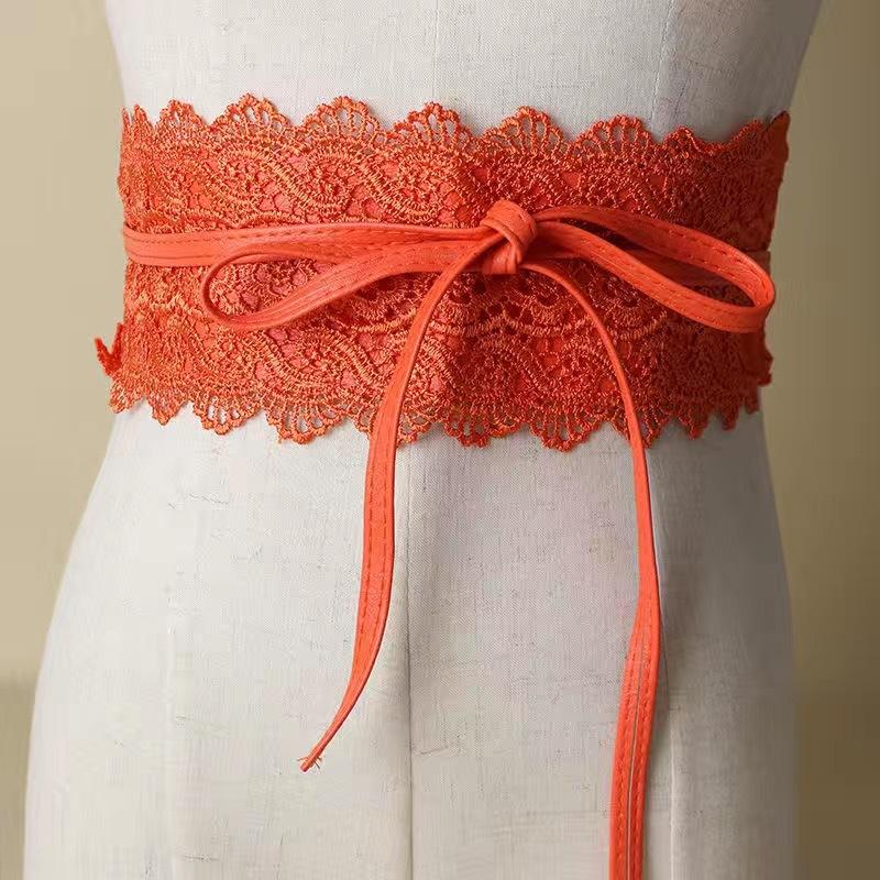 

Women s Belts With Multiple Colors Available, Lace Lace, Super Wide Belts, Sweet Belts For Women, Wide Waist Seals One Size помаранчевий