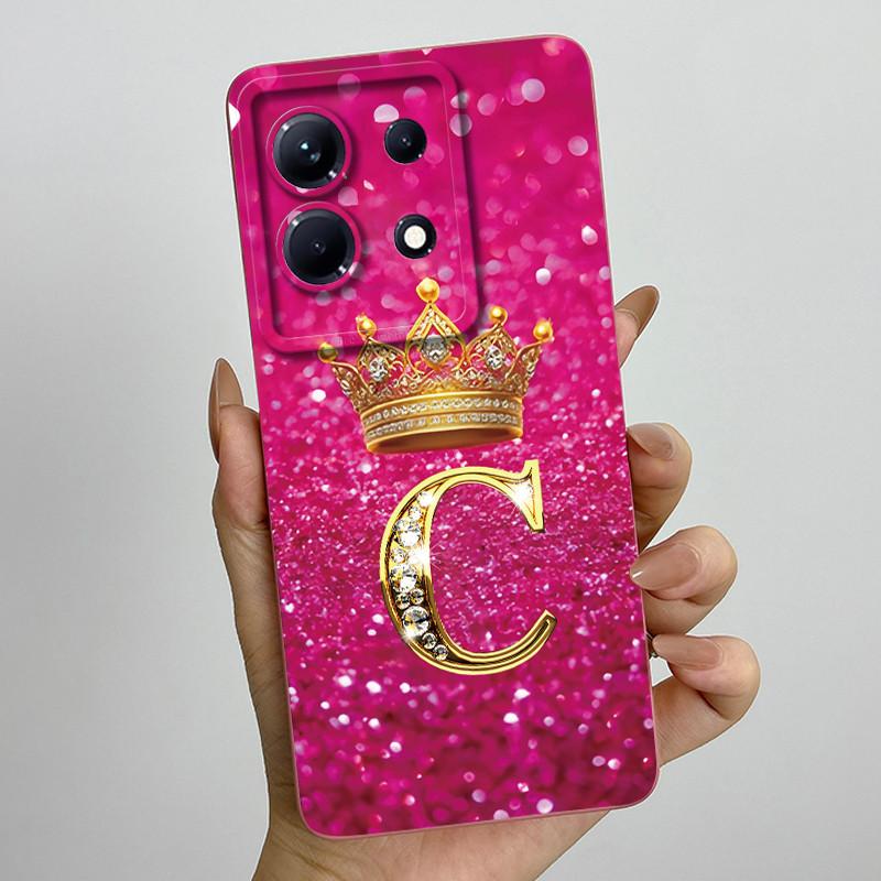 Dla Infinix Note 30 4G 5G Note30 Pro VIP 30i Modne Etui na Telefon z Inicjałami dla Pary Miękki Silikon TPU Osłona Ochronna na Obiektyw