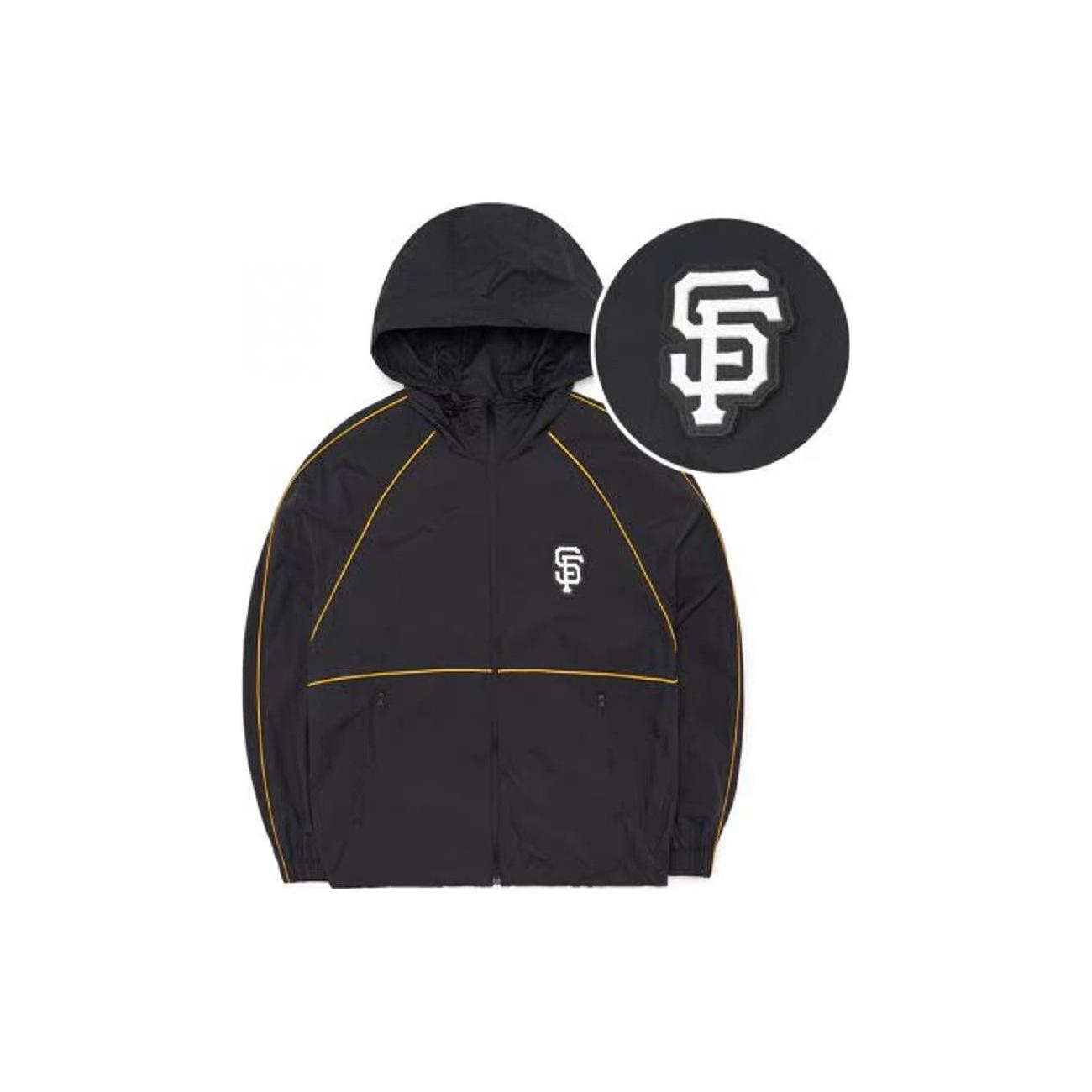 

New MLB Windproof Windbreaker Jacket Unisex Black 3AWJB0521-14BKS XXL