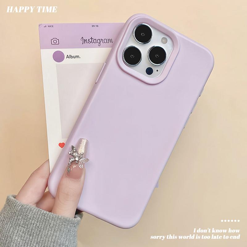 Candy Color Silicone Soft Case For iPhone Air 17 16 15 14 13 12 11 Pro Max Plus Lovely Macaron Matte Square Tpu Back Cover Shell