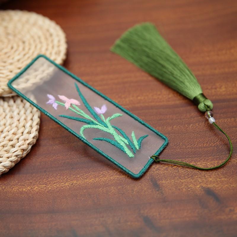 Chinese-Style DIY Embroidery Bookmark Kit for Beginners – Creative Lu Embroidery Stationery Gift
