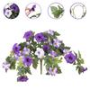 2Pcs Hanging Artificial Morning Glory UV Resistant Realistic Fake Plastic Flower Wedding Party Indoor Outdoor Garden Wall Hanging Faux Bloom
