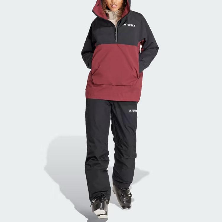 Adidas Terrex Xperior 2L Lined Rain.Rdy Anorak Color Block Logo Waterproof Jacket Women Jacket Shadow-Red IB4223