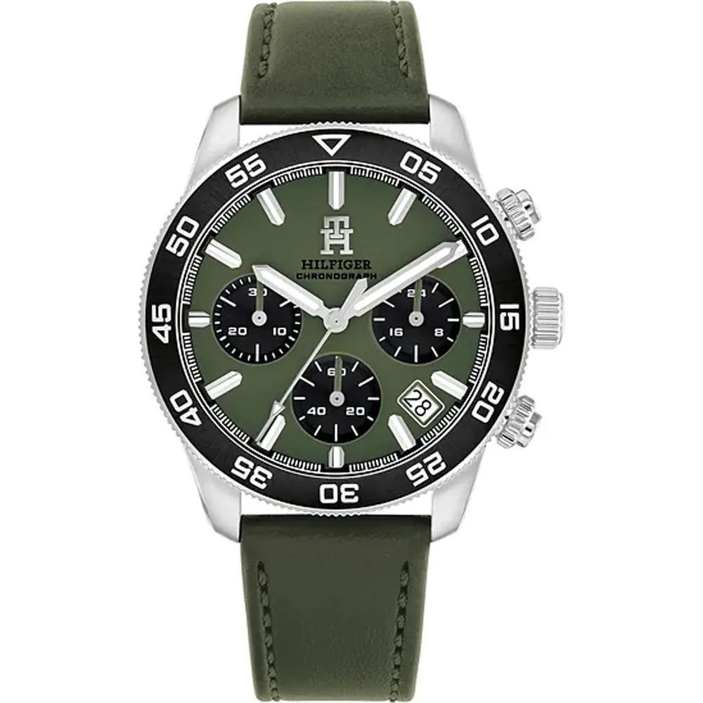 Tommy Hilfiger Historical Collection Green Dial Green Leather Men s Quartz Watch 1792188 зелёный