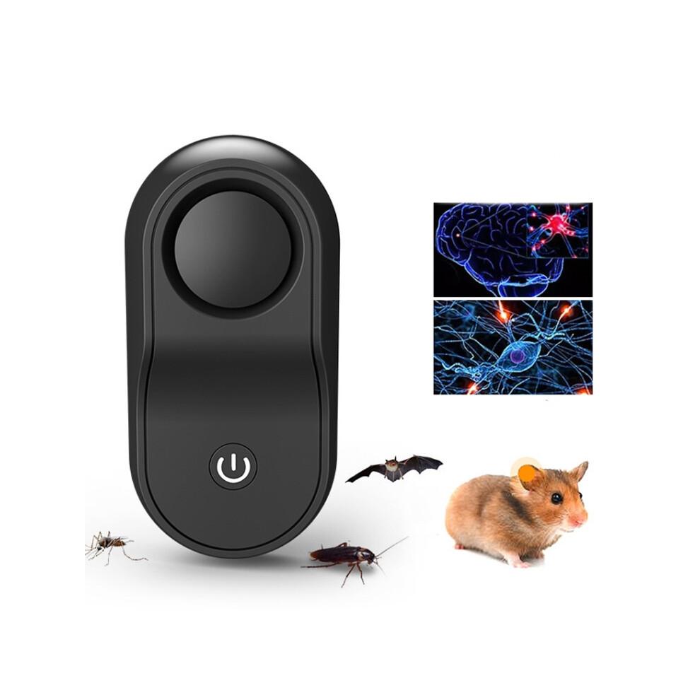 Répulsif à ultrasons pour rongeurs BG301, répulsif électronique multifonction contre les insectes (noir)
