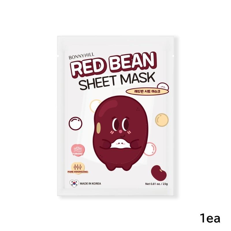 BONNYHILL Sheet Mask 1st 5pcs – 6 Types Set | Korean Nourishing & Brightening Sheet Mask Variety Pack RED BEAN 1ea