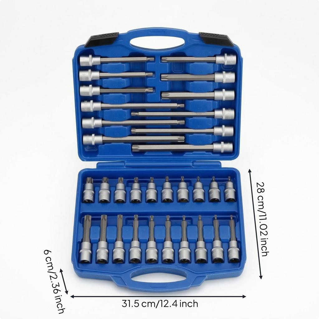 Socket and Set Hard-Shell Portable Tool Case Clamshell for Car Repair