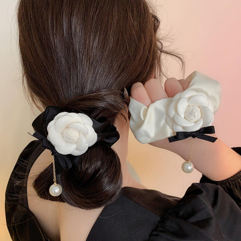 

Legry Flower Pearl Women s Elastic Hair Band Gopchang Band ivory
