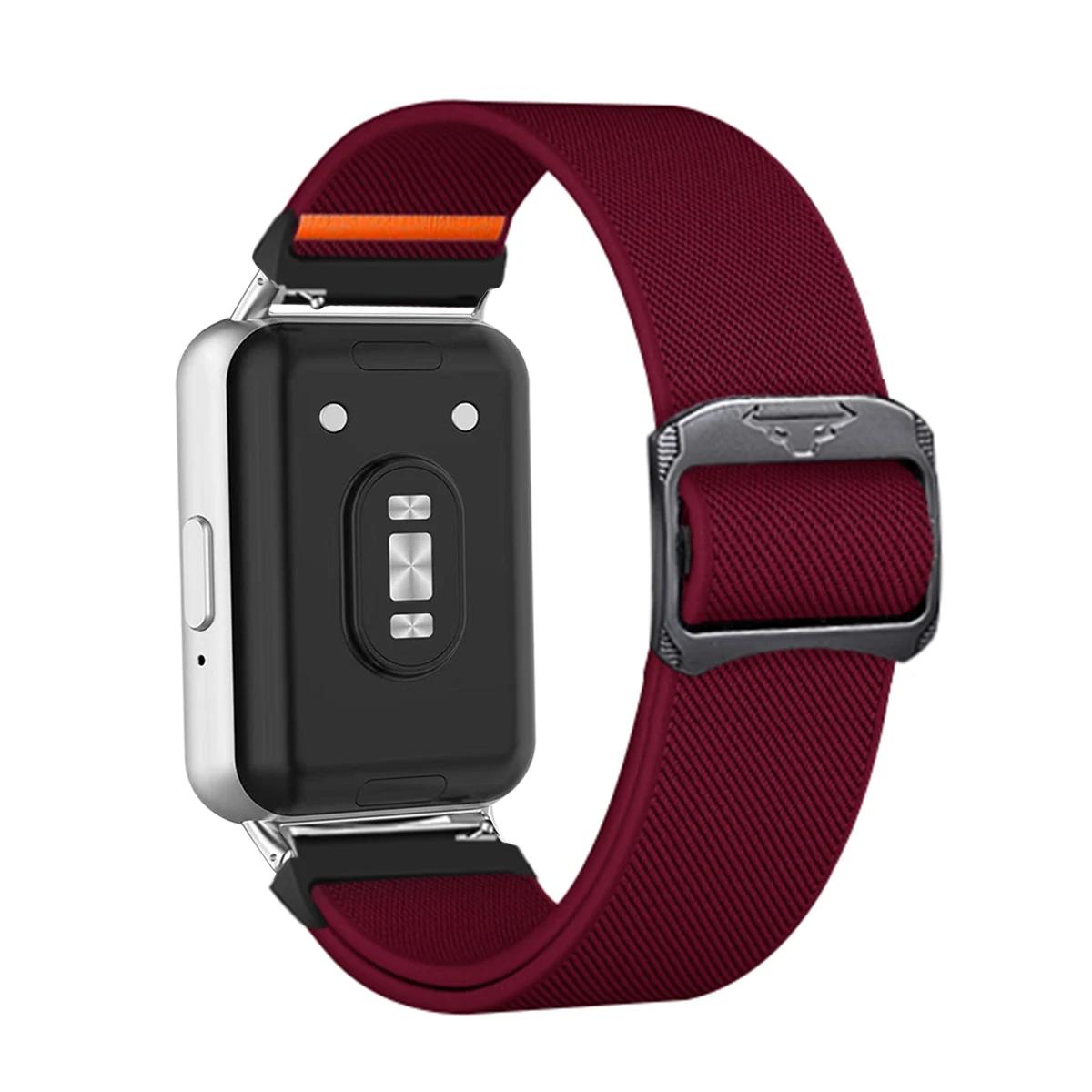 

НОВЫЙ Нейлоновый Петлевой Ремешок для Samsung Galaxy Fit 3 Регулируемый Эластичный Браслет Ремешок для Часов Аксессуары для Ремешка Samsung Galaxy Fit3 for Fit 3 красный