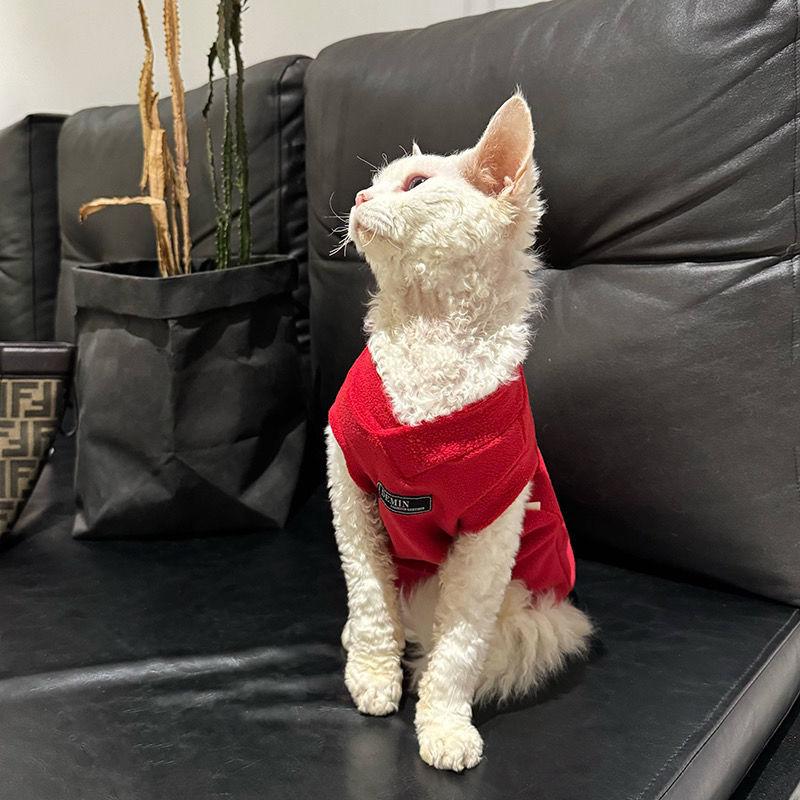 Canadian Sphinx Hairless Cat Clothes Internet Red Single Layer Thin Velvet Handsome German Cat Elastic Base Tank Top