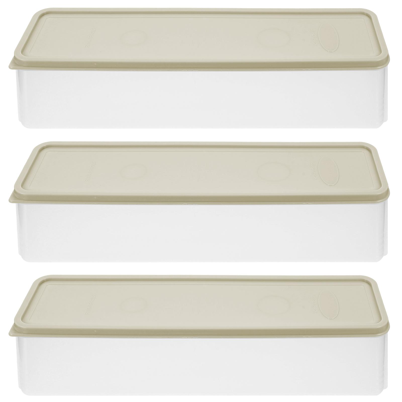 3 Pcs Noodle Storage Box Large Containers Canisters for Pantry Noodles Refrigerator Pasta with Airtight Lids Pp