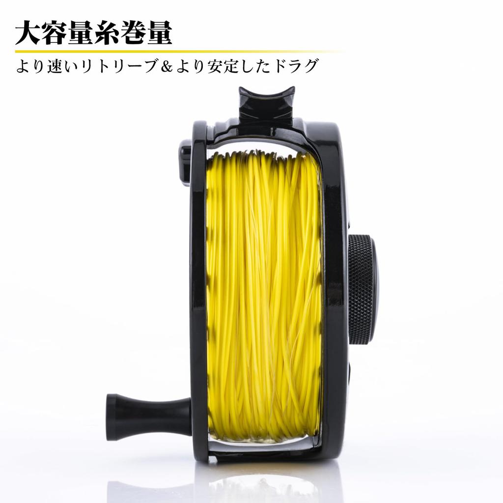 Goture Fly Reel Spool with Fly Reel Lightweight Interchangeable Left and for Smelt Fishing and Hechi Black Line, 5/6" Parts, Aluminum,