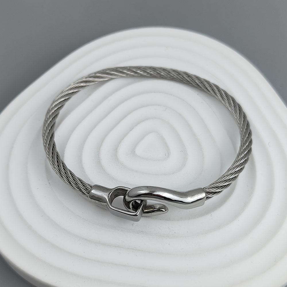 New Steel Wire Button Hook Gold-plated Stainless Steel Bracelet 18K, High Quality Waterproof Couple Bracelet, Wife Gift