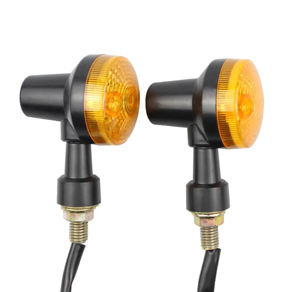 2PCS Universal Motorcycle Turn Signal Lights Indicator Lamp Amber Flashers Light for Kawasaki Suzuki Harley Honda Cafe Racer