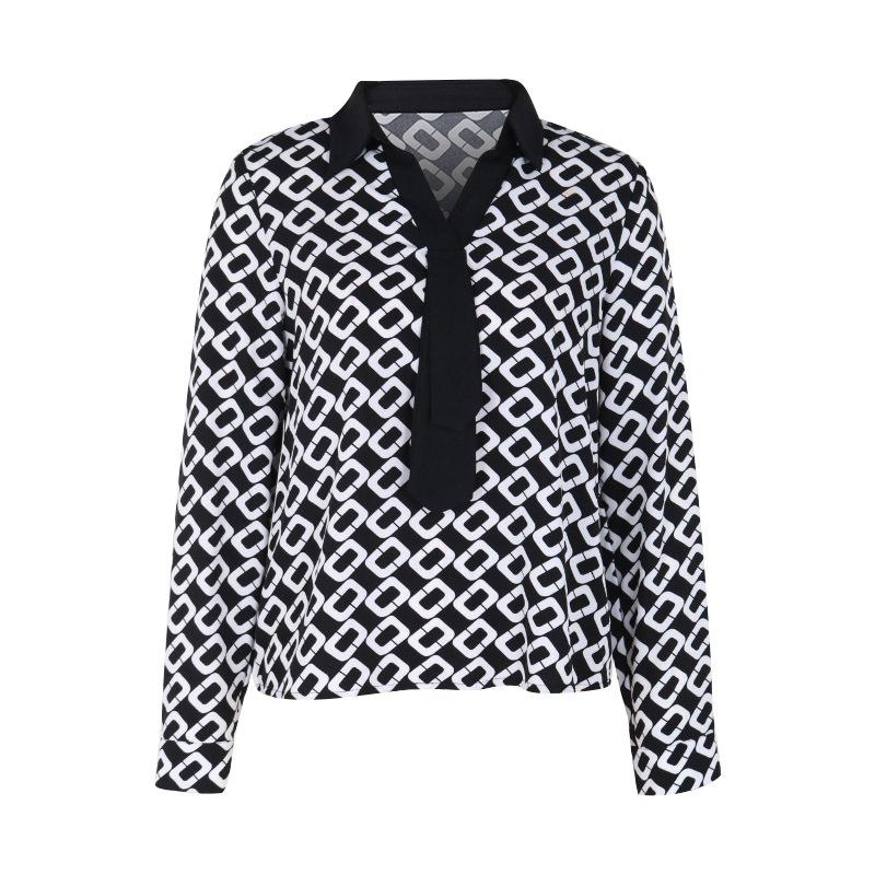 Spring and Autumn Women's Shirt Blouse Temperament Elegant Long Sleeve Printed Women's Shirt
