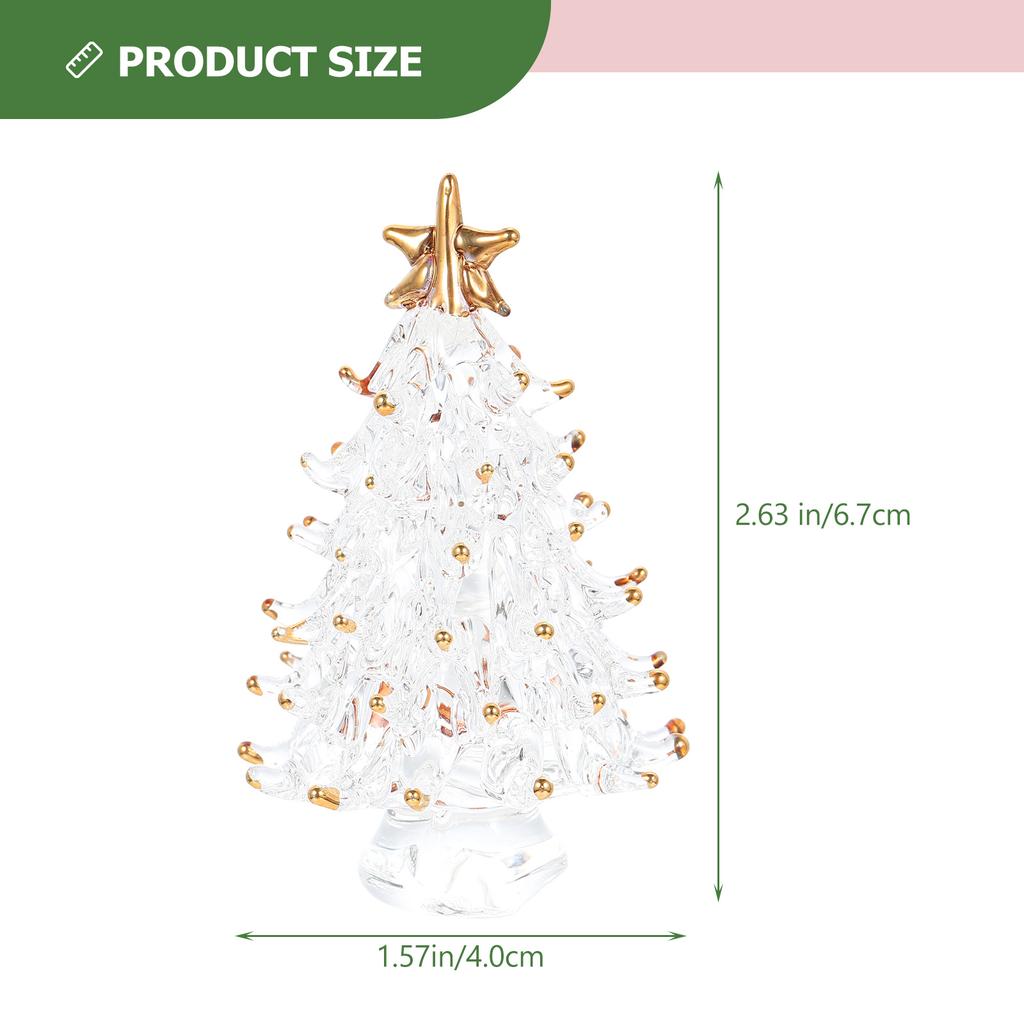Mini Christmas Tree Crystal Desktop Decor Small Xmas Holiday Village Scene Table Decoration Christmas Supplies Five-