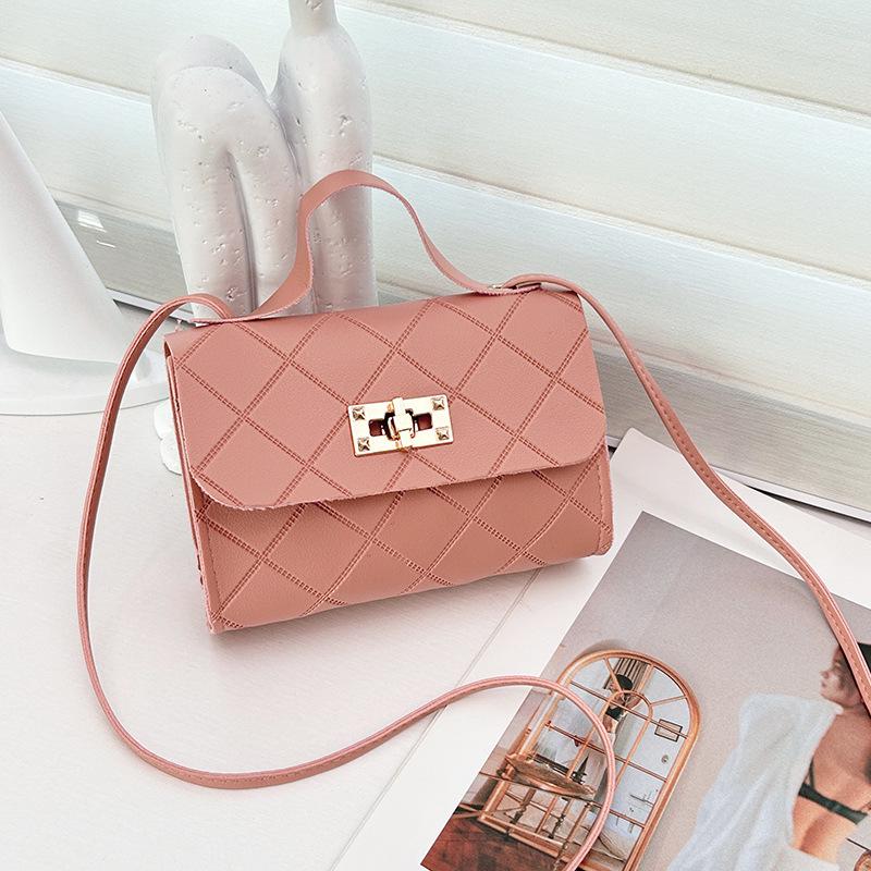 Korean-Style Embossed PU Compact Crossbody Bag for Women