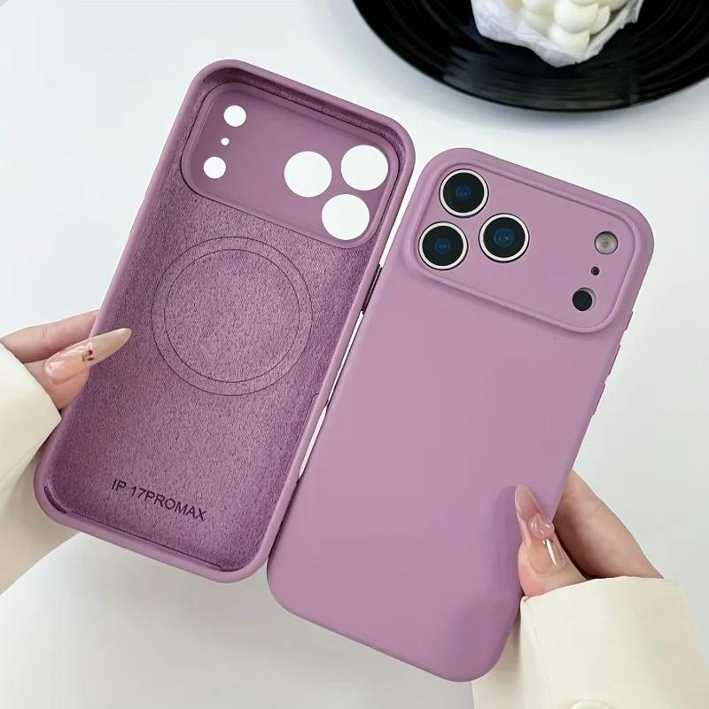 For Al Liquid Soft Silicone Phone Case For For Iphone 17 16 1 14 13 Pro Max 17Pro Air Magnetic Wireless Cases Cover