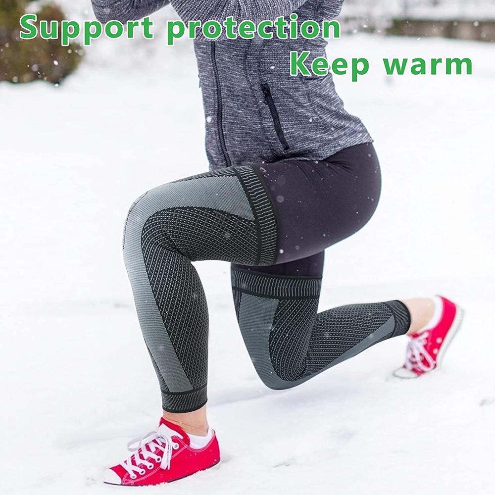 Active Knee Brace Warm Long Compression Knee Brace Men and Women Knee Support Protector for Weightlifting Exercises