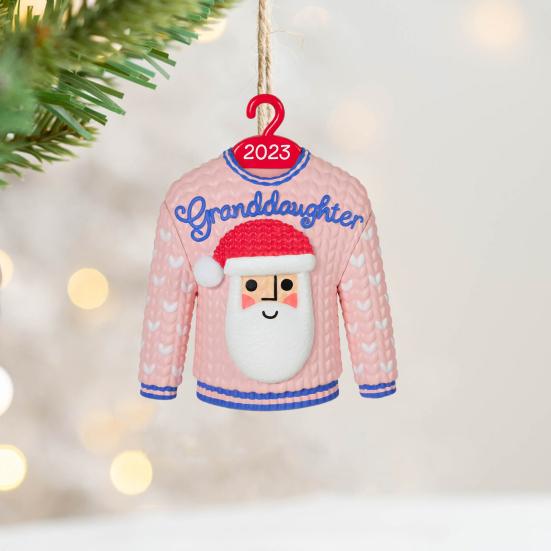 Christmas Decoration Cute 3D Santa Claus Girl Sweater House Charms Colorful Acrylic Pendant Christmas Tree Hanging Ornaments Home Holiday Decoration