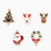 10pcs Bell Xmas Tree Enamel Pendant Santa Snowflake Charms DIY Christmas Gift Necklace Bracelet Accessories Party Supply