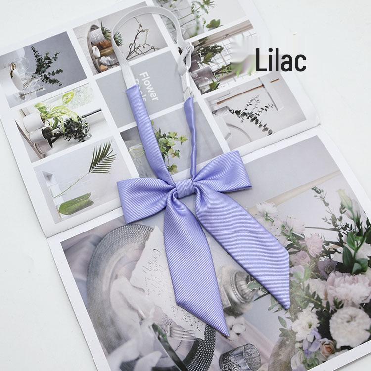 JK Ribbed Solid Color Long Handle Lapel Flower School Uniform Sailor Suit Bow Tie