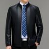 Autumn and Winter Men's Leather Jackets, Genuine Leather Jackets, Middle-aged Dad's Sheepskin Loose Stand-up Collar Plus Velvet Jackets
