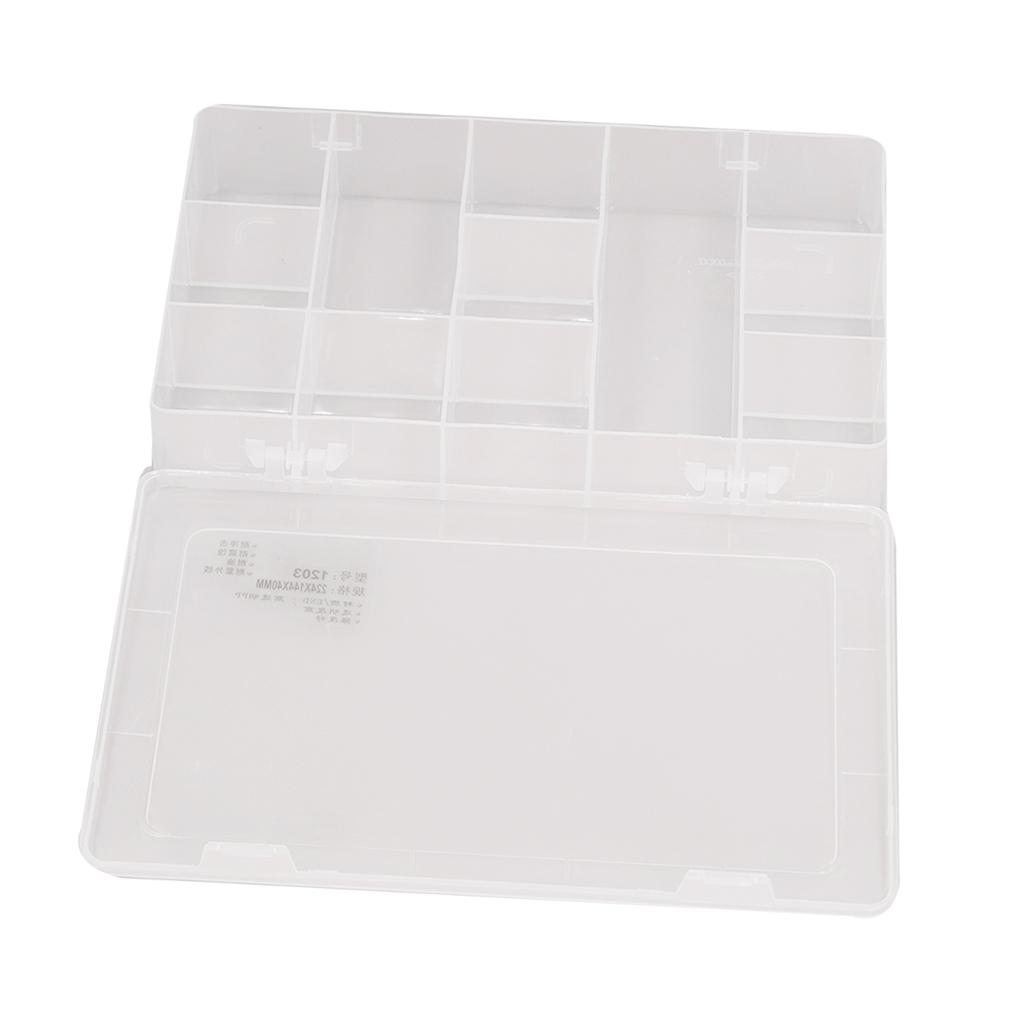 Clear Plastic Jewelry Box Organizer 12 Grids Divided Storage Container Case For Electronics Accessor