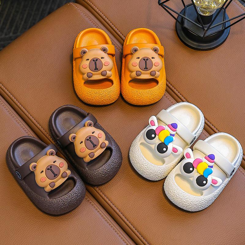 Children's Indoor Bath Slippers Soft Bot Summer Cartoon Anti-Slip Cute Kids Ower Slippers Comfortable Home
