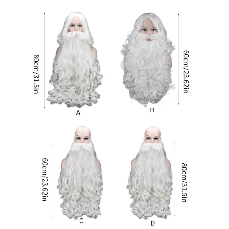 White Santa Beard and Wig Set Christmas Clause Cosplay Costume Accessories