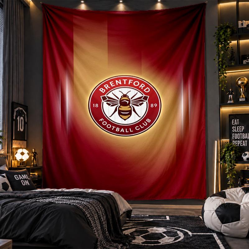 Wall Hanging Tapestry Brentford Football Print Cloth for Living Room Bedroom Home Decor